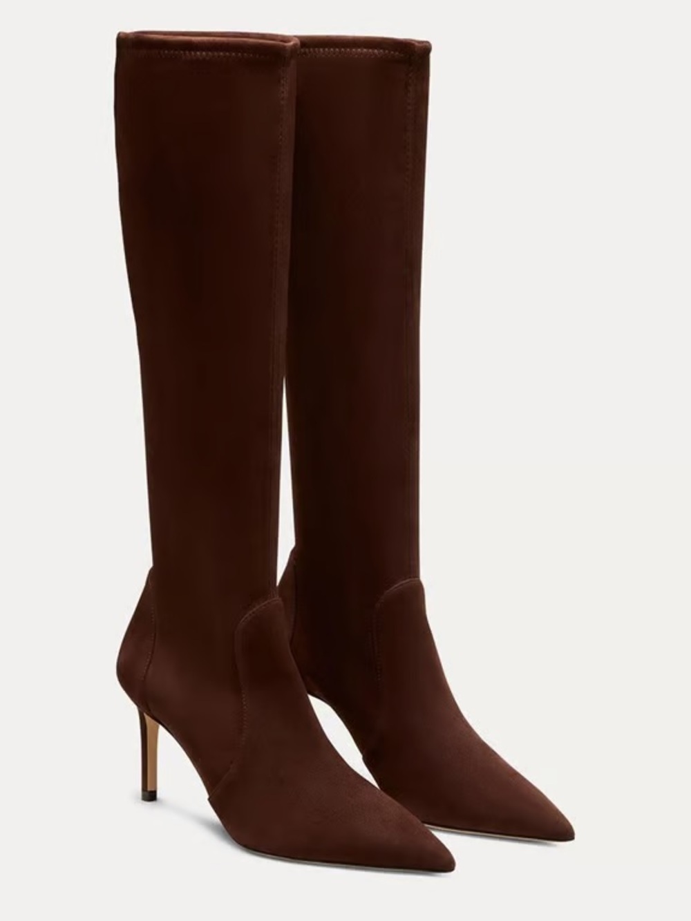 Stuart Weitzman Power 75 Women's Brown (Walnut) Suede High Heel Boots